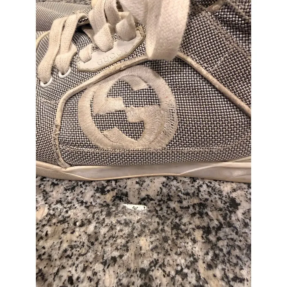 Gucci Bailing Fabric & Nappa Moorea Interlocking G High-Top Sneakers 12 - Picture 8 of 12